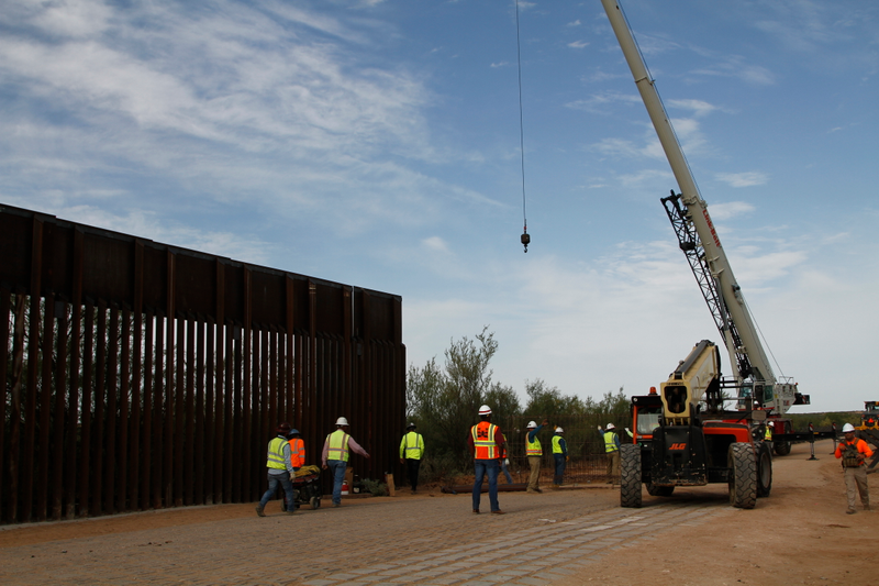 Border wall being constructed in Santa Teresa, New Mexico on August 23, 2019